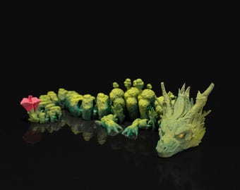 3D-geprinte bosdraak: handgeschilderd mythisch wezen van PLA