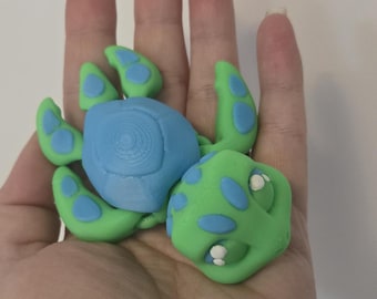 Tartaruga Articulada Impressa em 3D: Brinquedo de Mesa Flexível, PLA Ecológico