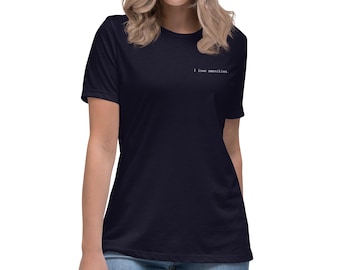I LOVE AMENITIES™ | Left Side Embroidered Women's Relaxed-Fit T-Shirt