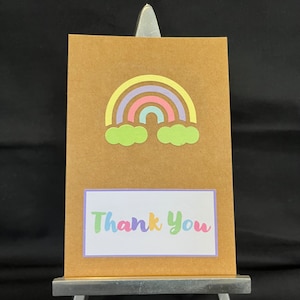 Biglietti di ringraziamento arcobaleno fai-da-te. Kit per realizzare biglietti, per bambini e adulti