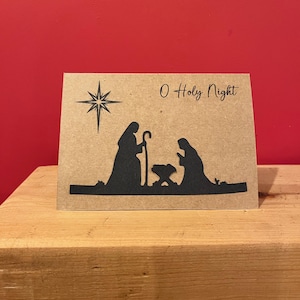 4 oder 8 Designs von Krippe / Religiöse Weihnachtskarten / Silhouette Krippe Weihnachtskarten