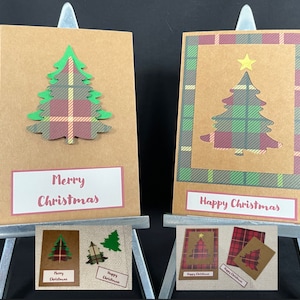 Lot de 6 cartes de voeux à faire soi-même en sapin de Noël (vert) pour enfants et adultes