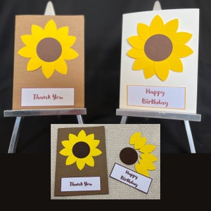 Kit individuel de fabrication de cartes de tournesol bricolage anniversaire/merci pour les enfants et les adultes