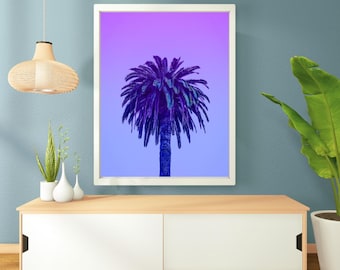 Miami Vice Palm Tree Print – Retro 80s Neon Art (Digital Download)