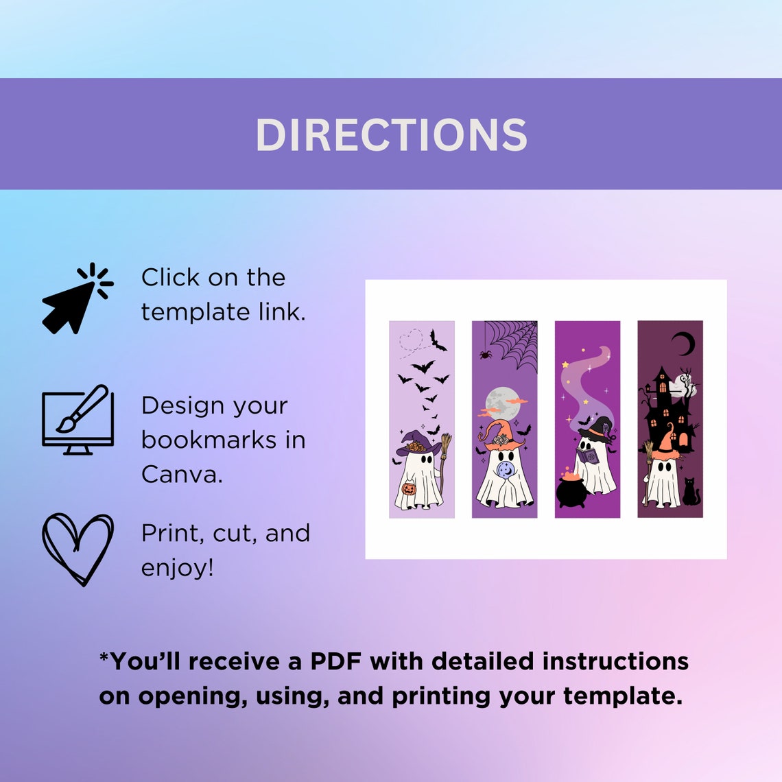 Printable Bookmark Canva Template 2x6 Bookmarks Editable Drag and Drop