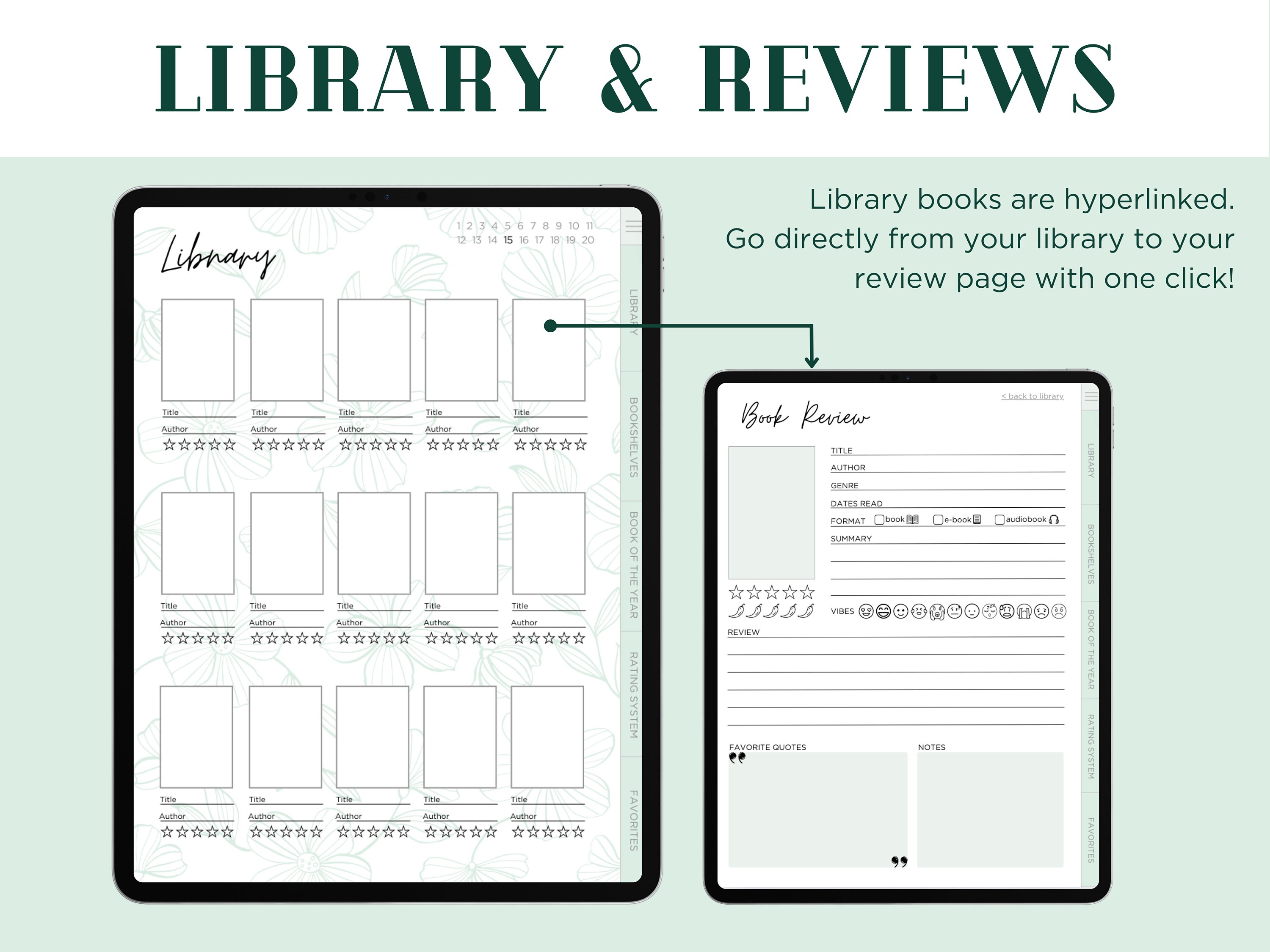 Digital Reading Journal for Goodnotes Digital Reading Tracker for iPad ...