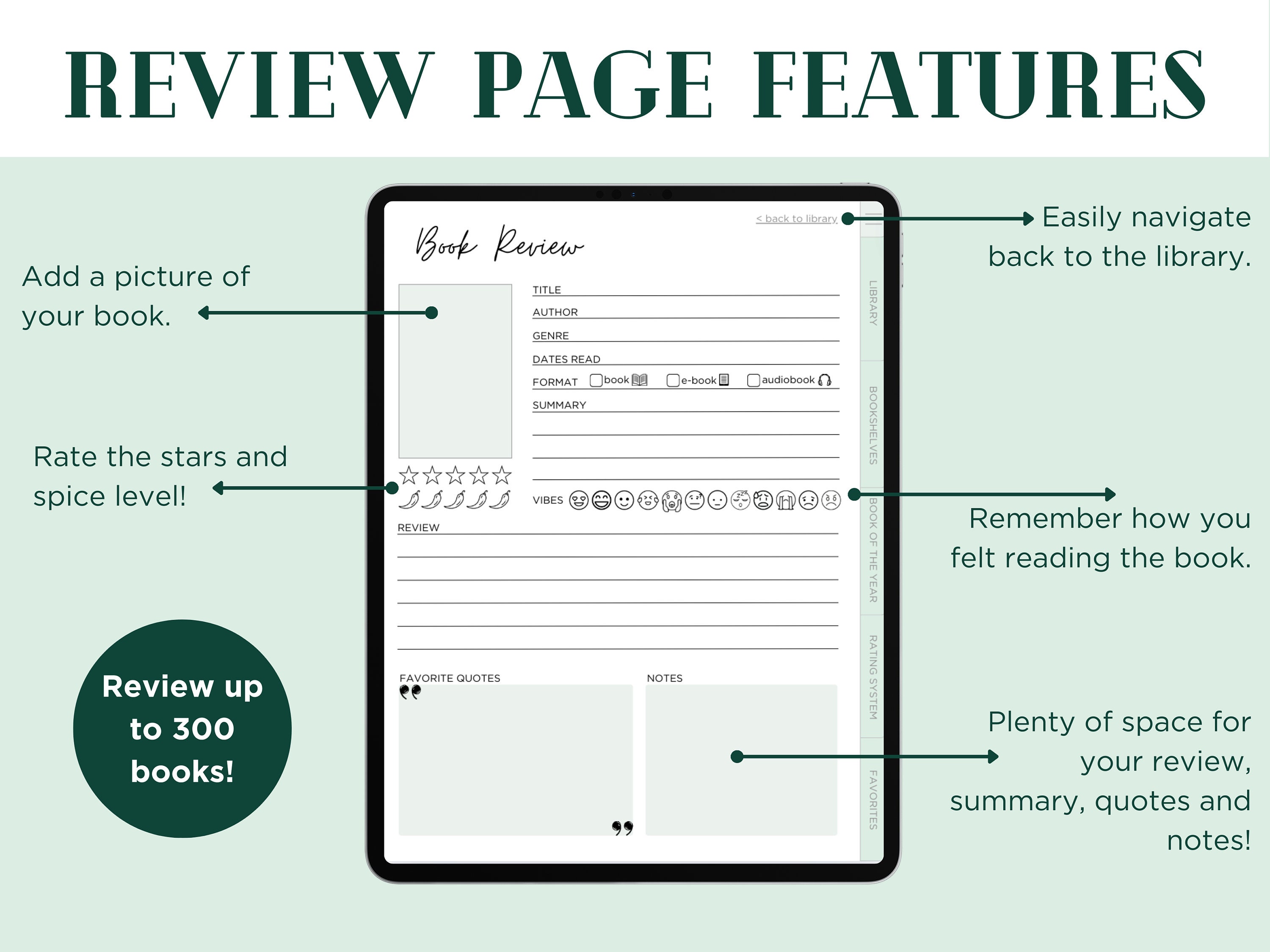 Digital Reading Journal for Goodnotes Digital Reading Tracker for iPad ...