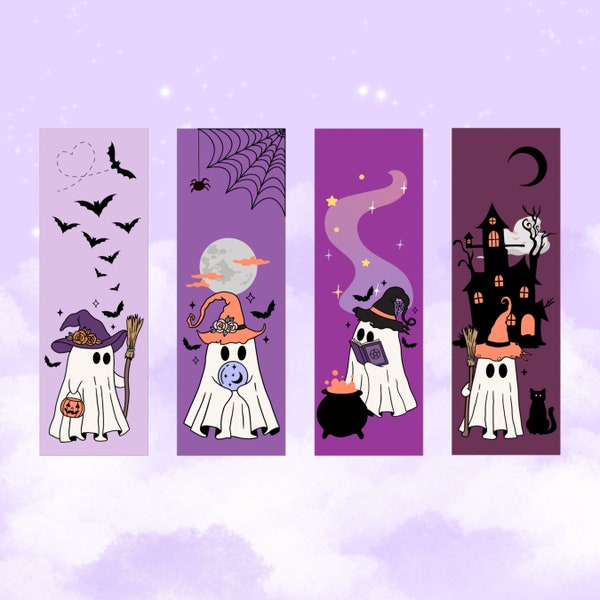 Halloween Bookmarks Ghost Spooky Bookish Bookmark for Reader Bookmark Digital Printable Bookmarks Instant Download Book Club Gift for Reader