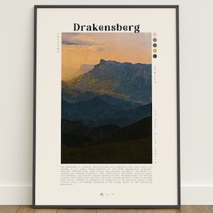 Drakensberg City Travel Art Prints, Palette Knife and Digital Oil Paintings, Wanderlust Home Decor, Lesotho Posters & Wall Art, Lesotho Gift