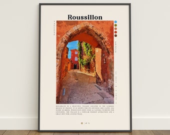 Roussillon Travel Art Prints, Palette Knife and Digital Oil Paintings, Wanderlust Home Decor, Roussillon Posters & Wall Art, France Gifts