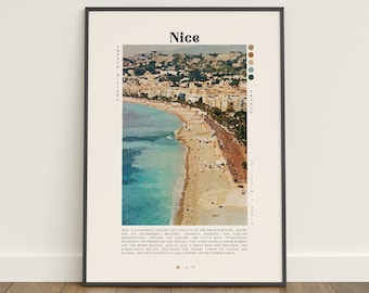 Nice Travel Art Prints, Palette Knife and Digital Oil Paintings, Wanderlust Home Decor, Nice Posters & Wall Art, France Gifts