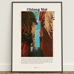 Chiang Mai Travel Art Prints, Palette Knife and Digital Oil Paintings, Wanderlust Home Decor, Thailand Posters & Wall Art, Thailand Gifts