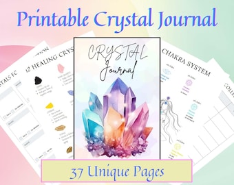 Printable Crystal Journal | Crystal Healing Workbook | Chakra & Manifestation | Witchy Spiritual Planner | Instant Download