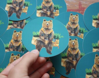 Tree Planting Bear Sticker