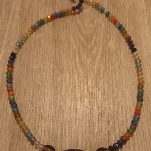 Creation of crystal and glass bead necklace