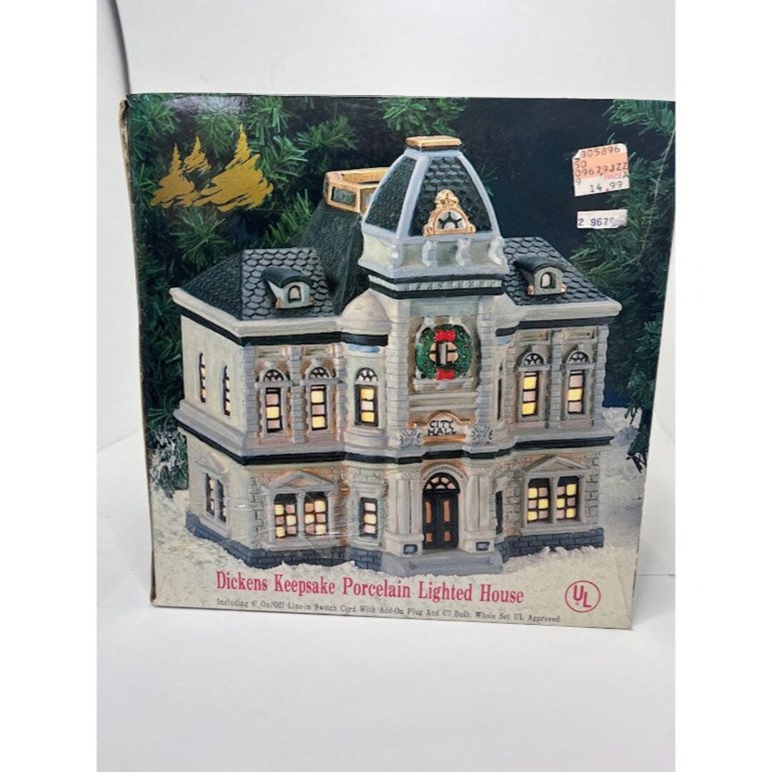 Dickens Keepsake Lighted House city Hall 9 Etsy