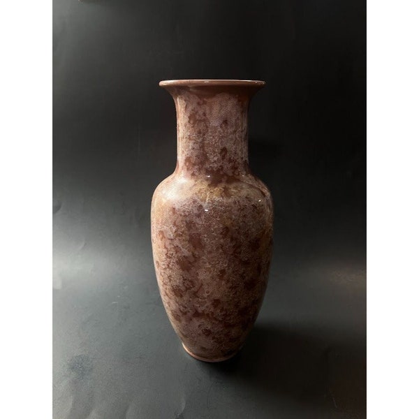 Marbled Puce Colored Vase 10"