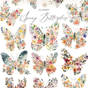 Clipart De Borboletas Pintadas Primavera, Clipart De Borboleta Boho, Clipart De Borboletas Florais Imagens PNG, Clipart De Borboleta Aquarela Imagens PNG