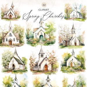 Clipart de igreja de primavera clipart de igreja em aquarela, clipart de igreja, igreja pintada PNG, arquivo PNG de igreja em aquarela, clipart de igreja de casamento