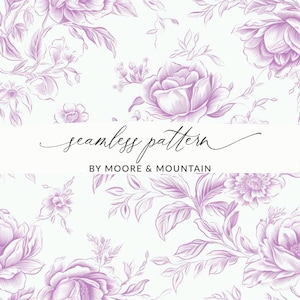 Chinoiseriepatroon paarse chinoiserie bloemmotief lavendel Chinees bloemdessin, lichtpaarse toile naadloze achtergrond, lavendel