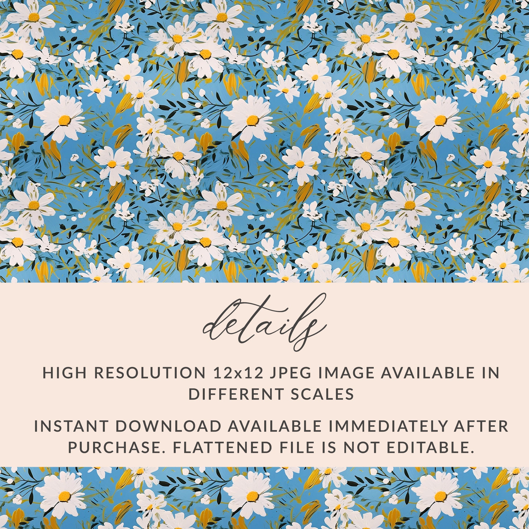 Daisy Background Seamless Pattern, Daisy Background Pattern for ...