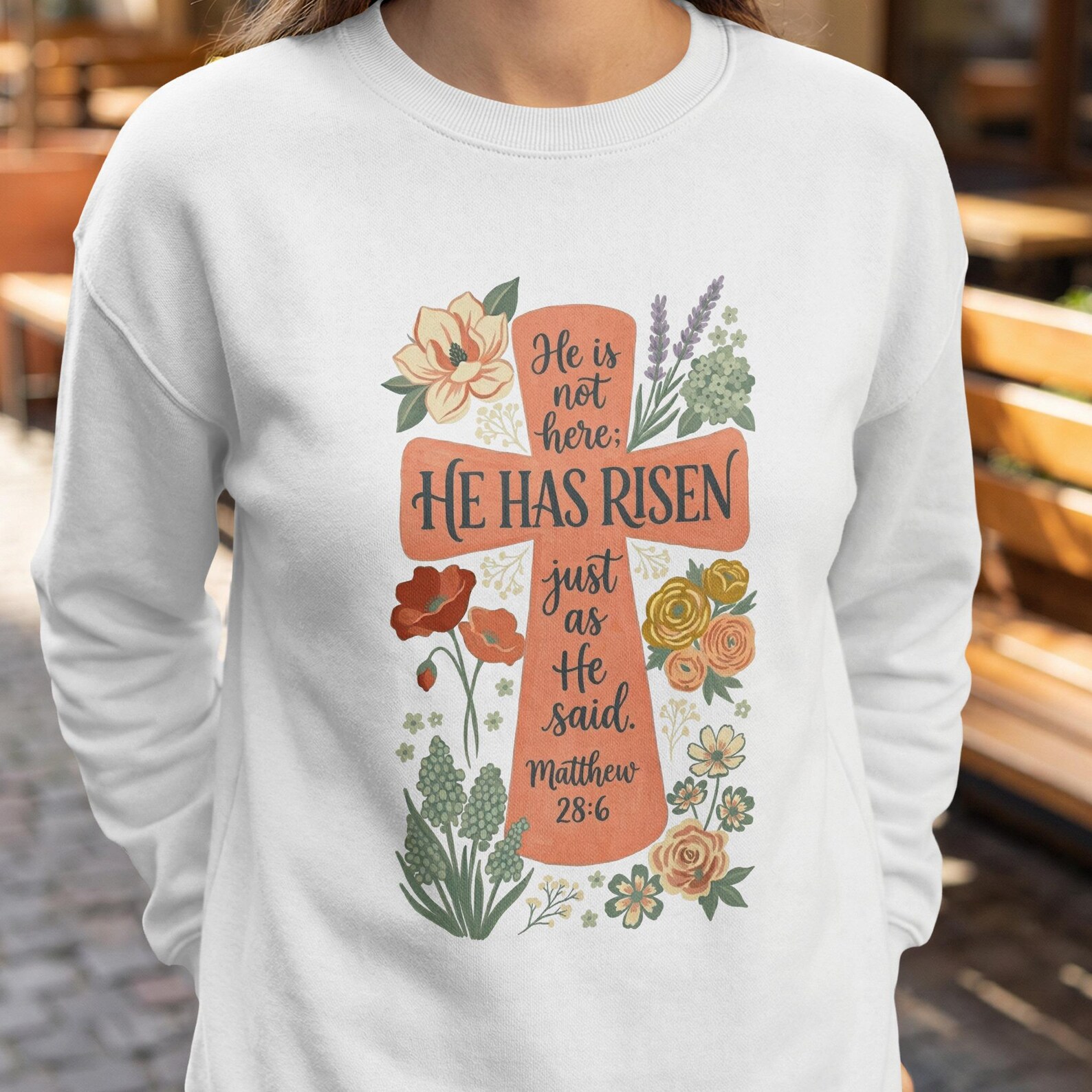 Easter He is Risen Matthew 28:6 SVG PNG, Bible Verse Christian Cross ...