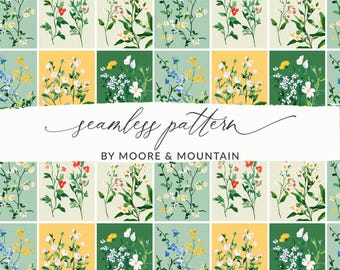 Modello di sfondo senza soluzione di continuità con patchwork primaverile verde salvia, modello trapuntato, carta digitale stampabile, modello senza soluzione di continuità PNG per la progettazione di tessuti