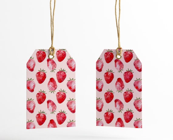 Pink Strawberry Background Pattern, Painted Strawberries