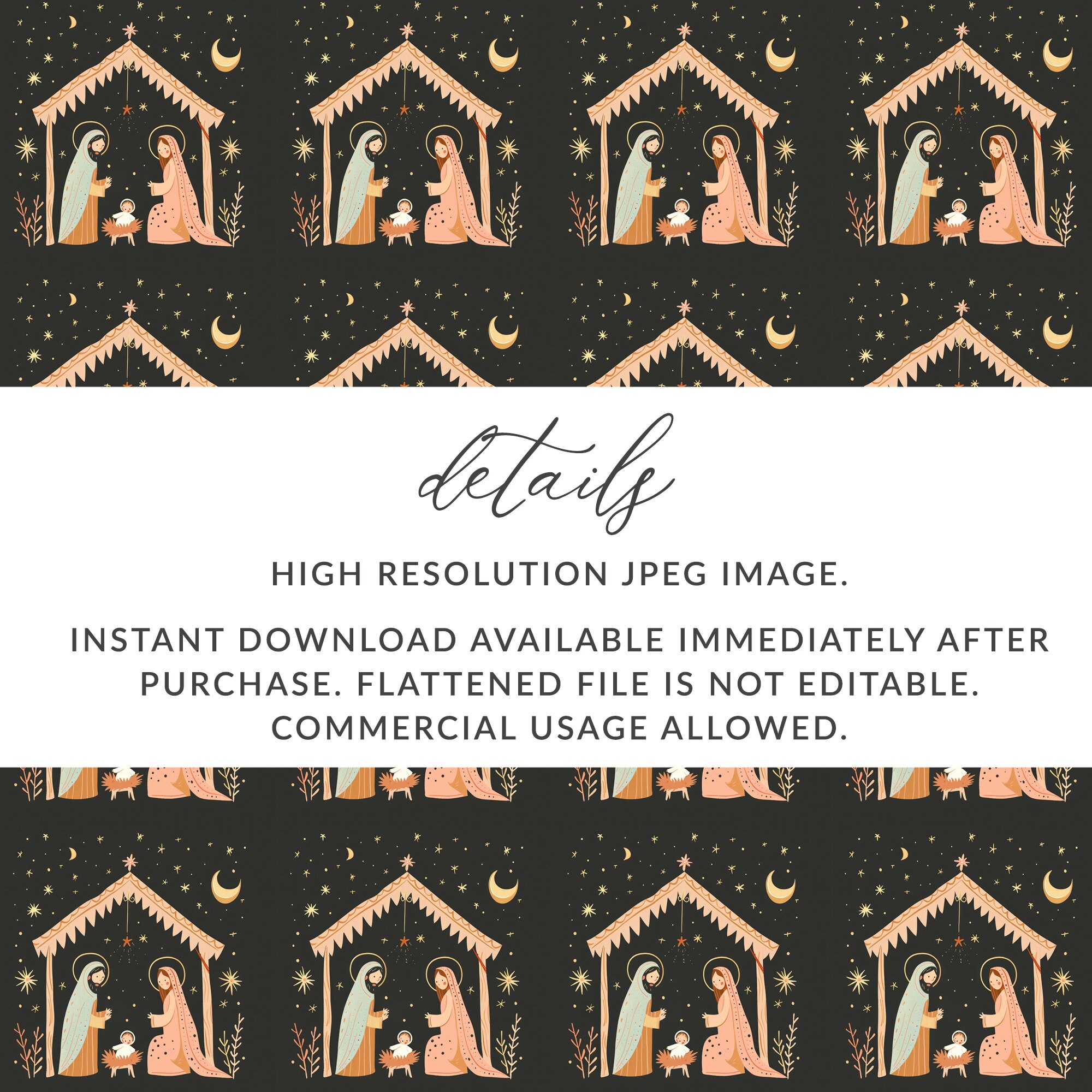 Nativity Background Pattern Nativity Scene Background PNG Seamless Nativity Background Pattern ...