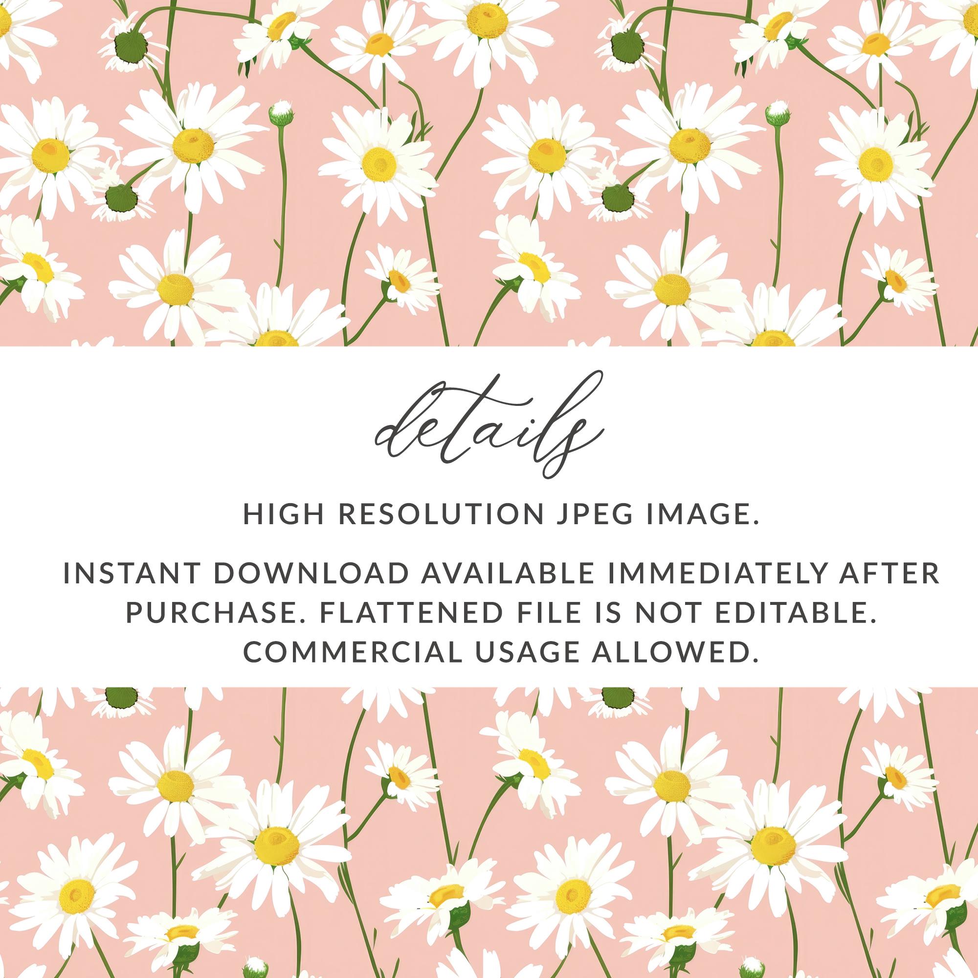 Light Pink Daisies Seamless Repeating Daisy Background Pattern
