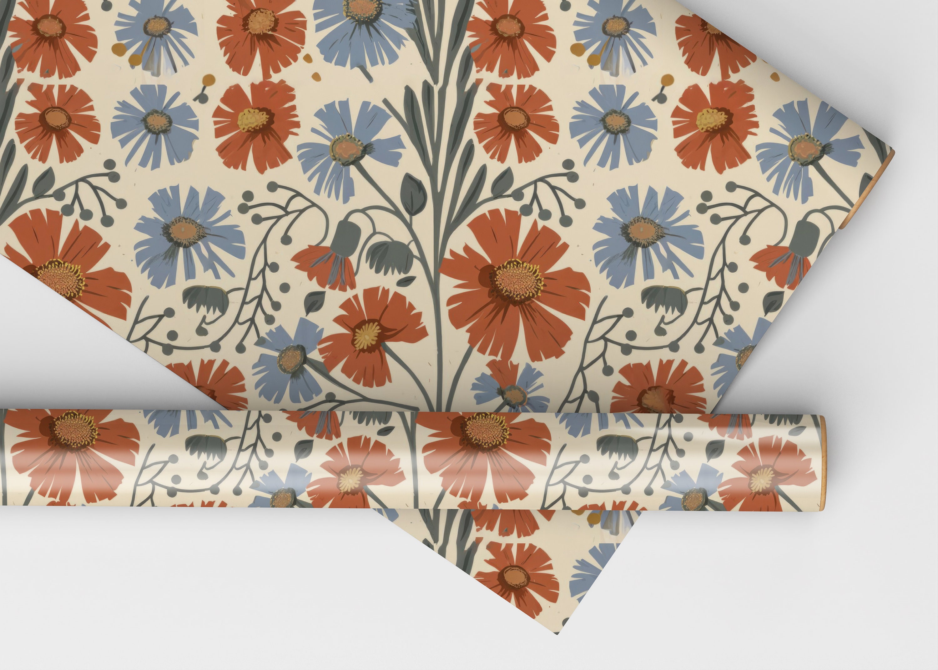 Cottagecore Floral PNG Background Pattern, 1970s Seamless Flower ...