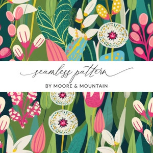 Seamless Dandelion Pattern, Dandelion Background Pattern, Repeating Dandelion Digital Paper, Dandelion File for Fabric Design, Cute