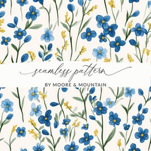 Forget Me Nots Motif De Fond Transparente Motif De Fleurs Bleues Mignonnes Motif De Fleurs Sauvages Bleues Sans Soudure PNG