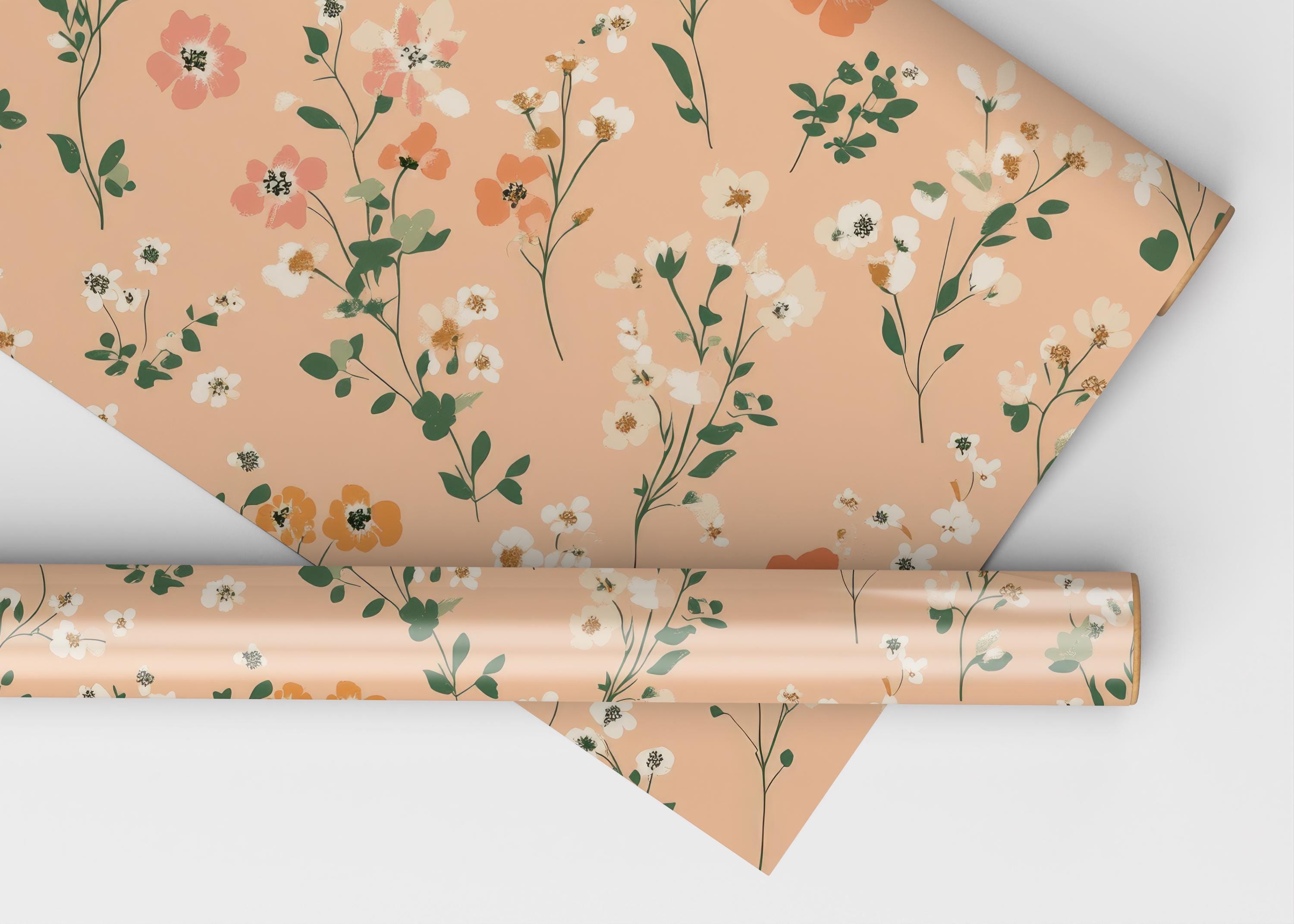 Dusty Pink Seamless Wildflower Pattern Digital Paper Pastel Pink Floral ...