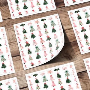 Christmas Tree Pattern Wrapping Paper, Holiday Gift Wrap, Festive Seasonal Design, Bulk Sheets