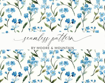 Hellblauer Junge Blumenhintergrund-Muster für Baby-Jungen nahtlose kleine blaue Blumen, kleine Blumen-nahtlose Muster-blaue Blüten PNG