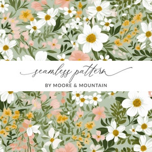 Salie groen naadloze patroon achtergrond, salie groen bloemmotief, naadloos salie groen patroon, ditsy bloemen salie patroon commercieel gebruik
