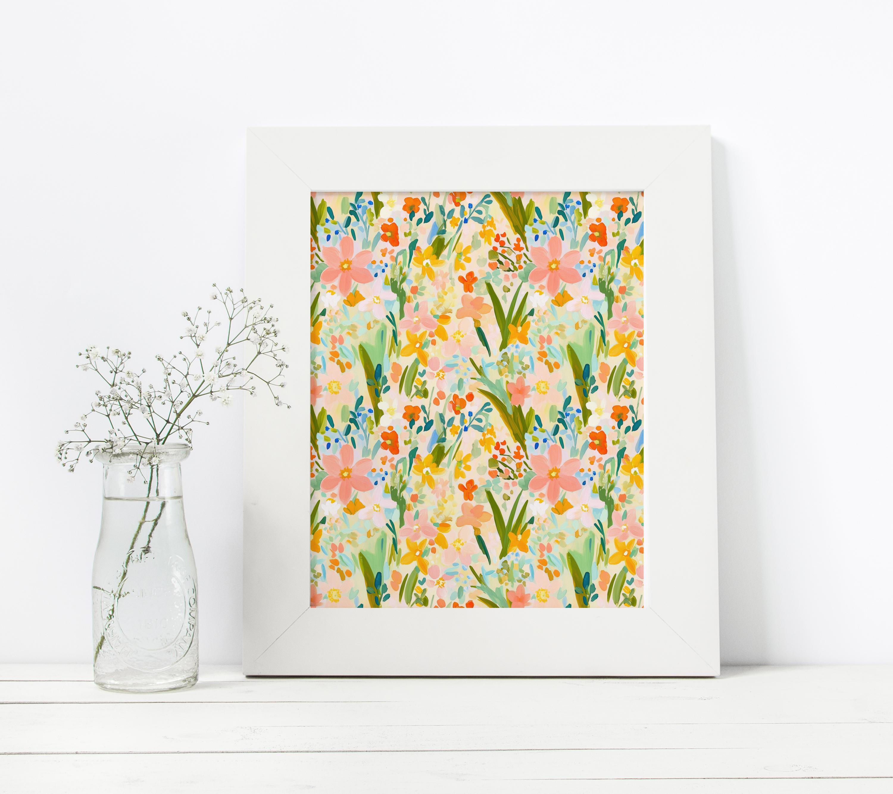 Imx Spring Spring Meadow Seamless Background Pattern Acrylic Floral Ditsy Spring ...