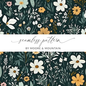 Motif floral sans couture foncé, motif répétitif de fleurs noires, fond floral sans couture noir, fond répété de fleurs sombres, numérique