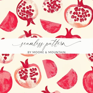 Granatapfel Hintergrundmuster PNG gemalt Herbst Obst Hintergrund Nahtloser Herbst Ernte Hintergrund Kommerzielle Nutzung