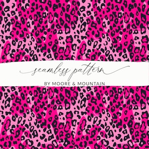 Hot Pink Cheetah Print Seamless Pattern, Neon Pink Animal Print Background Seamless Pink Leopard Print Background Girly Wild Animal Print