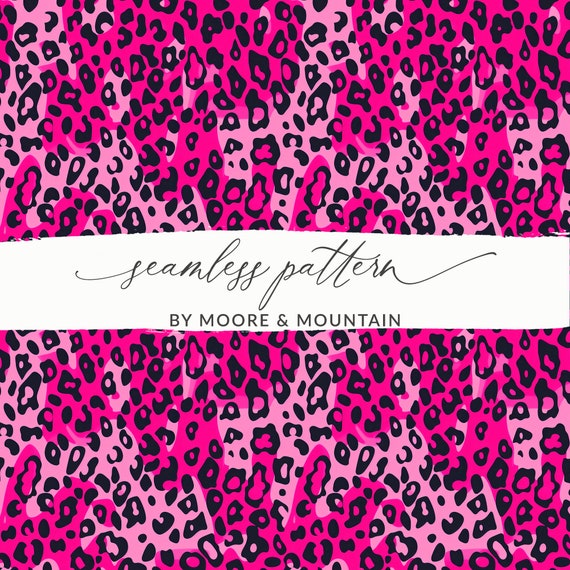 Hot Pink Cheetah Print Seamless Pattern, Neon Pink Animal Hot Pink Cheetah Print Seamless Pattern, Neon Pink Animal