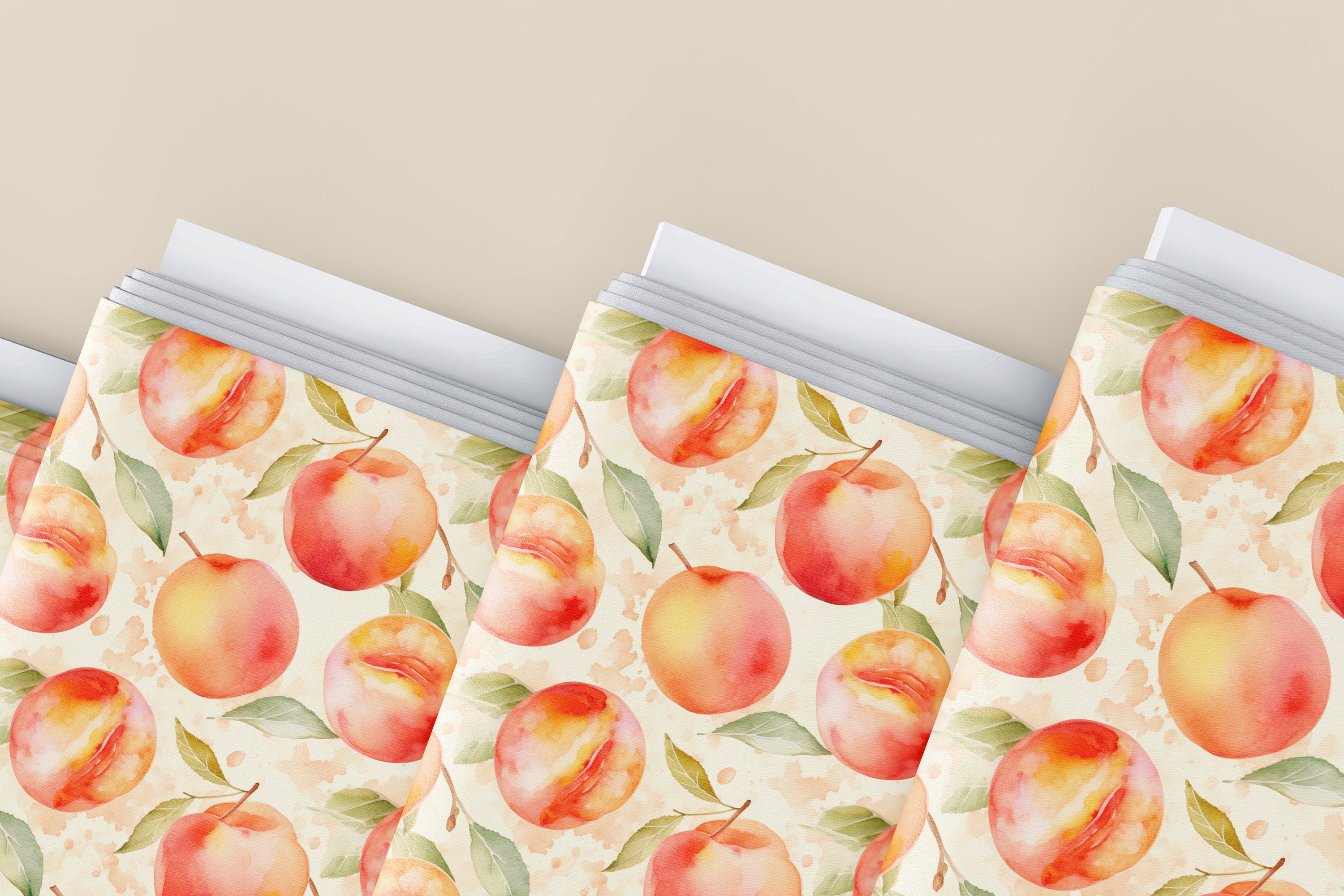 Watercolor Peach Seamless Background Pattern, Peaches Seamless Pattern ...