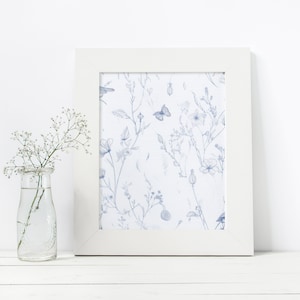 Delicate Blue Toile Seamless Pattern With Birds and Floral Vines ...