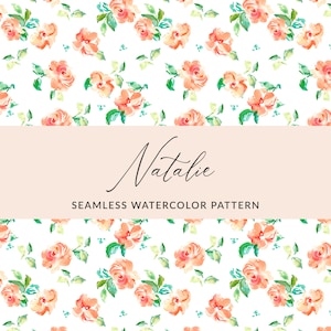 Ditsy Flowers Seamless Background, Ditsy Flowers Background Pattern, Watercolor Background, INSTANT DOWNLOAD