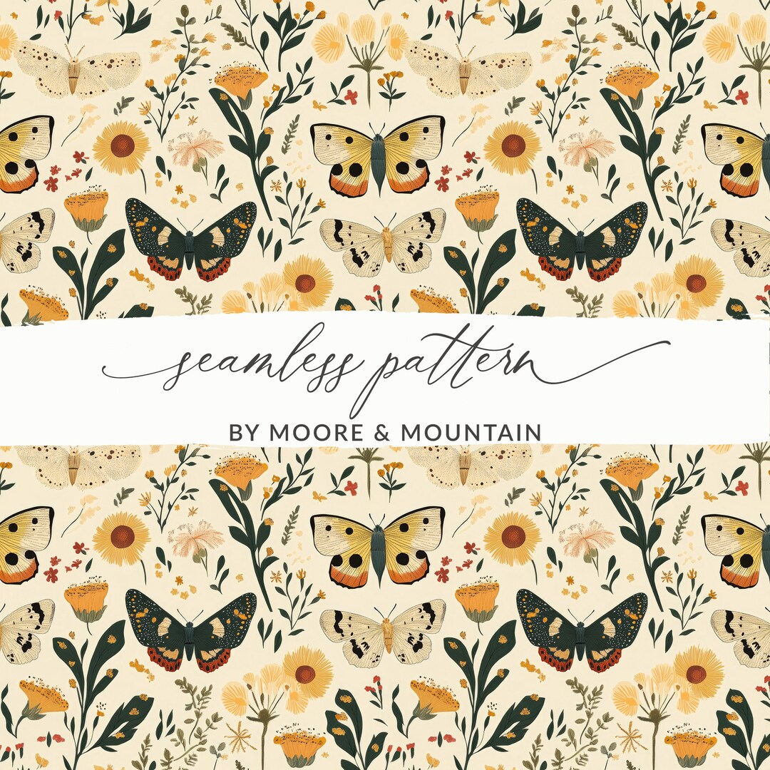 Moth Pattern Computer Background Light Moth Seamless Pattern Moth Background PNG Repeating Pattern ...