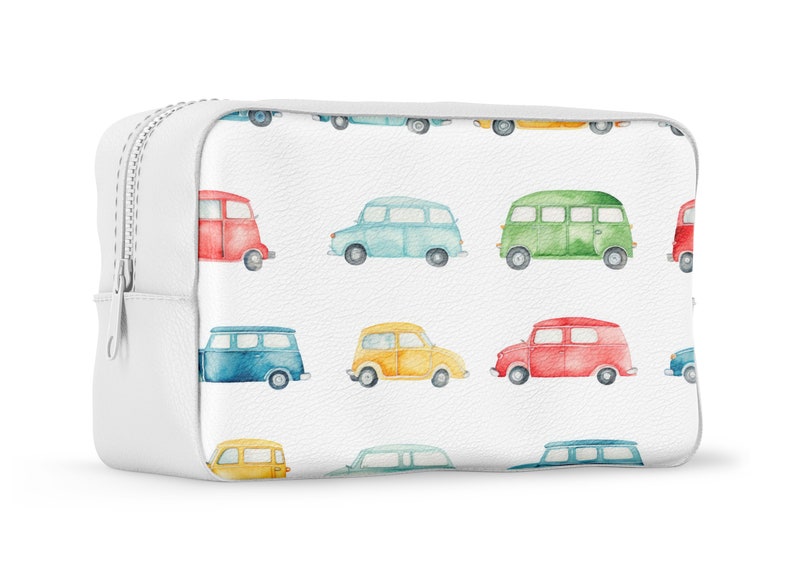 Colorful Cars Repeating Background Pattern for Textile Design Boys Cars Pattern, Watercolor Cars Background, Vintage Car Pattern Handpainted image 5