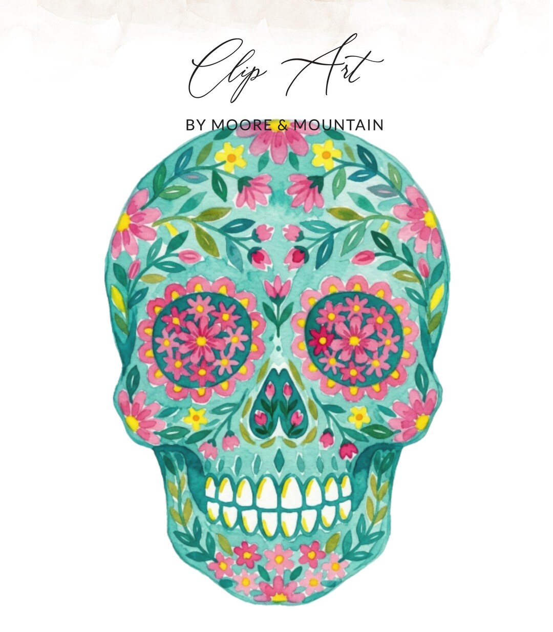 Vibrant Sugar Skull Digital Art Print, Día De Los Muertos Calavera ...
