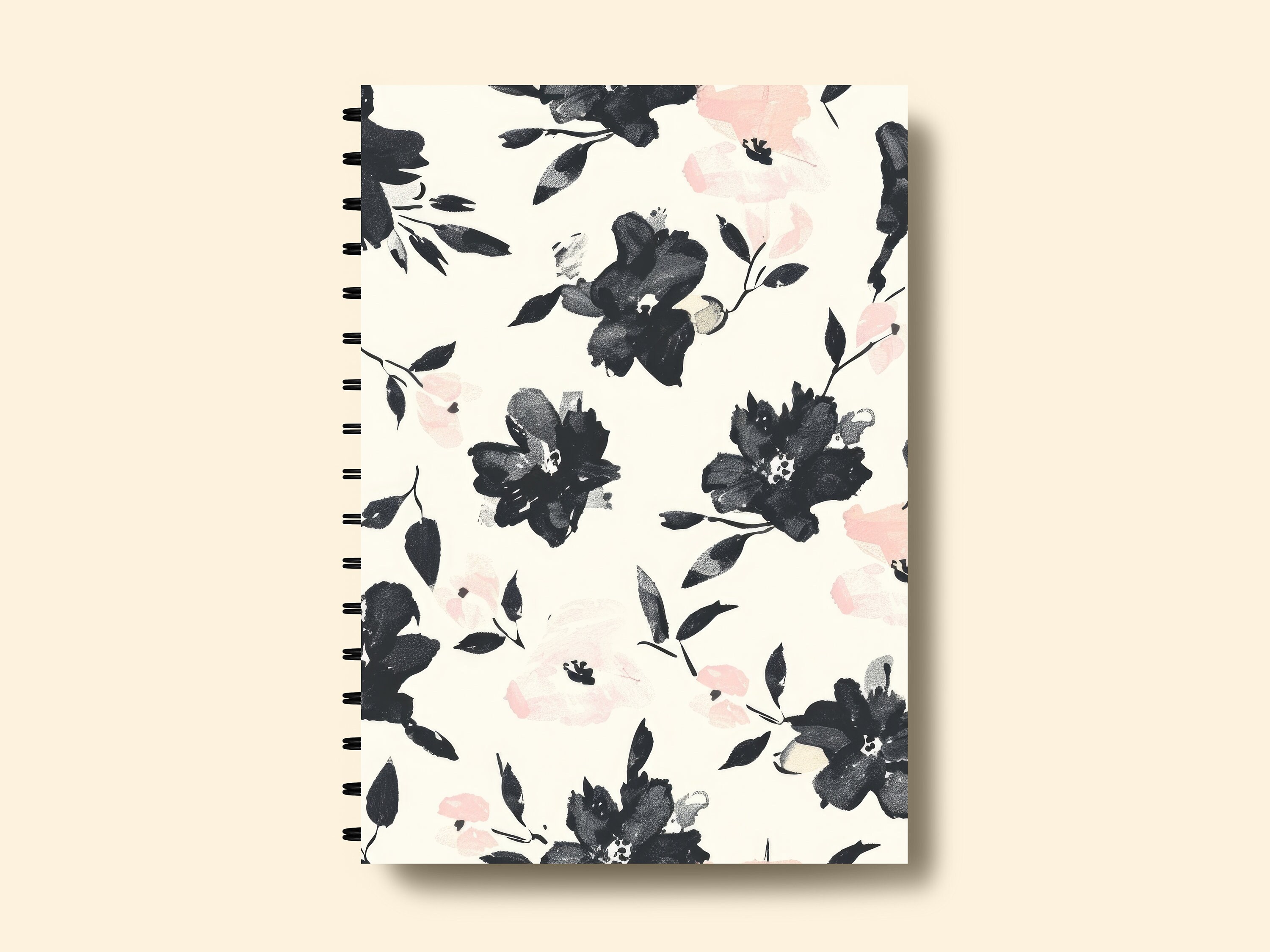 Painted Black and White Floral Background, Repeating Black Flowers Seamless  Painted Background, Digital - Etsy, image size:3000x2250