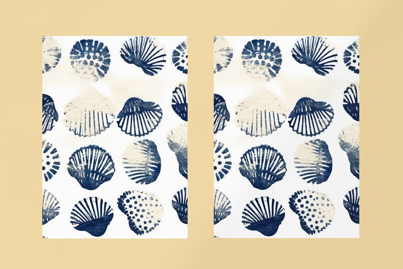 Shell Repeat Pattern Artist Seashell Background, Seamless Clamshell Background, Blue Seamless ...